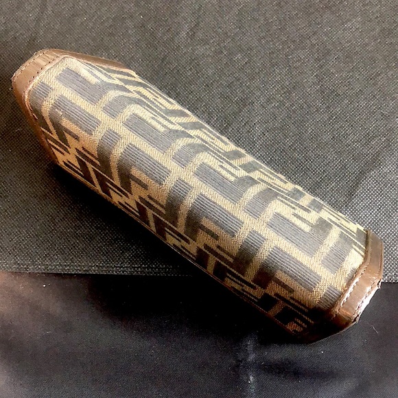 MFENDI Zucca Navy Canvas and Brown Leather Snap Bifold Wallet - Picture 14 of 16